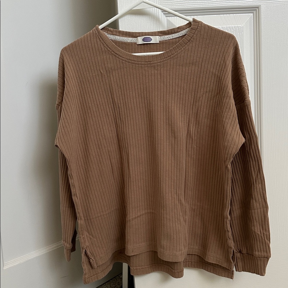 Brown Ribbed Lounge Set - Picture 6 of 7